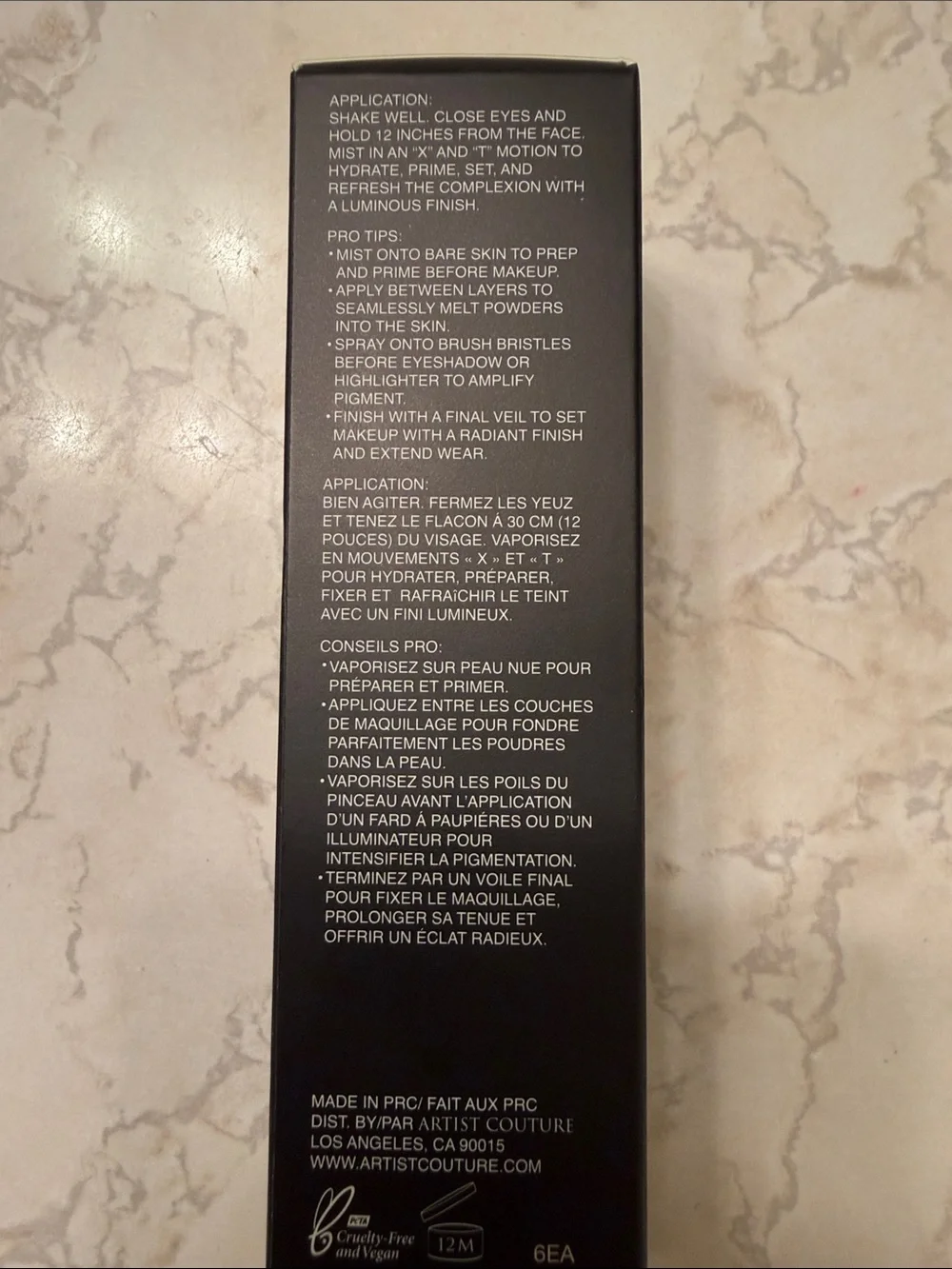Artist Couture Matte Black & Gold Glow Mist